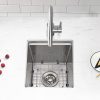 13 Stainless Steel Bar Sink, 13 x 15 x 9 Inch 16 Gauge Stainless Steel Undermount Small Kitchen Sink Brushed Bar Prep Under Mount Single Bowl Laundry