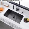 30 Black Stainless Steel Undermount Kitchen Sink, 30