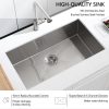 30 Stainless Steel Kitchen Sink Undermount, 30 x 17 x 9 In Stainless Steel Sink 16 Gauge Single Bowl Kitchen Sink Under-mount with Bottom Grid & Rolle