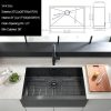 30x20 Black Undermount Farm House Sink, 30 Inch 16Gauge Black Stainless Steel Single Bowl Apron Front Farmer Kitchen Sink