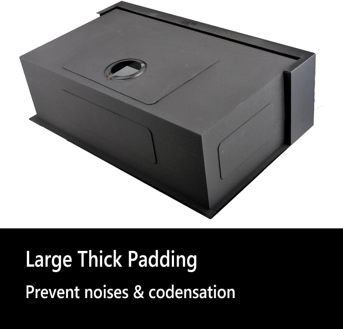 30x20 Black Undermount Farm House Sink, 30 Inch 16Gauge Black Stainless Steel Single Bowl Apron Front Farmer Kitchen Sink