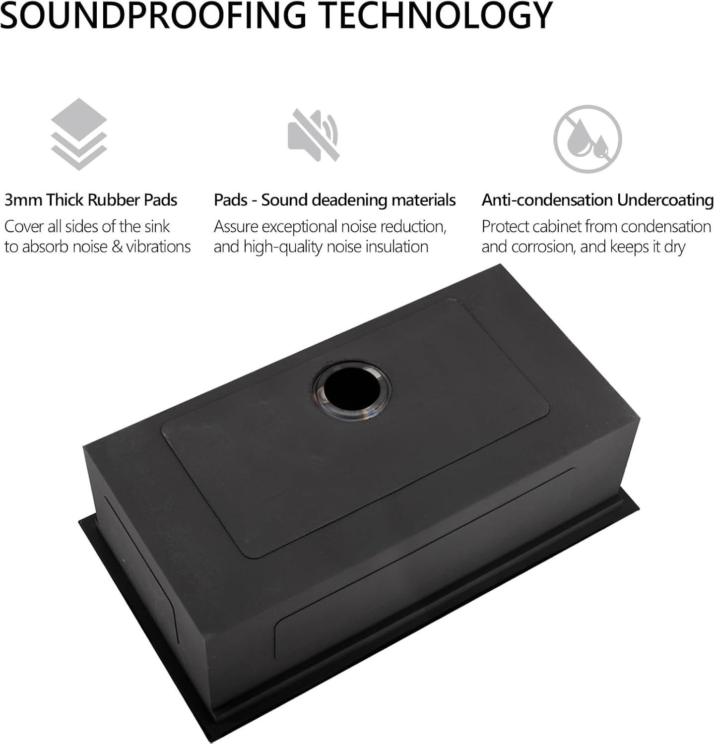32 Black Undermount Kitchen Sink, 32 x 19 x 10 In Black Stainless Steel Workstation Kitchen Sink 16 Gauge Single Bowl Sink with Accessories