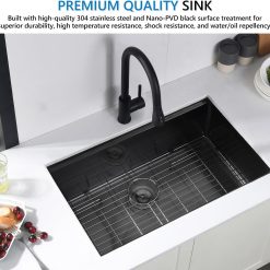 32" Undermount Workstation Kitchen Sink, 16 Gauge T304 Stainless Steel Single Bowl, 32x19x10 Deep Ledge Sink with Cutting Board, Colander & Drying Rac