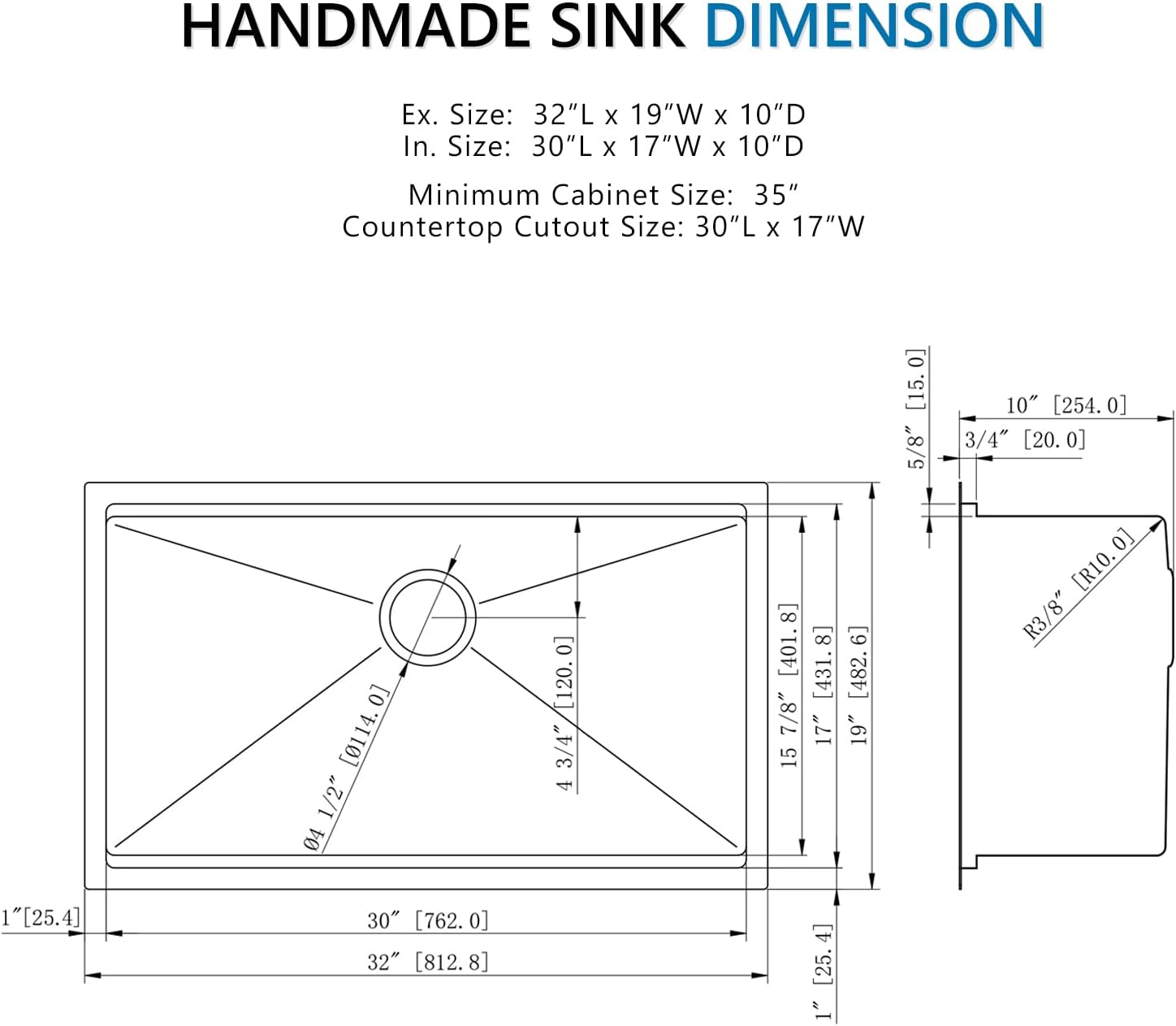 32" Undermount Workstation Kitchen Sink, 16 Gauge T304 Stainless Steel Single Bowl, 32x19x10 Deep Ledge Sink with Cutting Board, Colander & Drying Rac