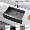 33 Black Unsermount Farmhouse Sink,33x22x10 Inches Farmhouse Kitchen Sink Black Stainless Steel Apront Front Sink with Workstation Ledge Under Mount 1