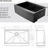 33 Black Unsermount Farmhouse Sink,33x22x10 Inches Farmhouse Kitchen Sink Black Stainless Steel Apront Front Sink with Workstation Ledge Under Mount 1