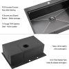 33 Drop In Black Workstation Kitchen Sink, 33x22 Inches 16 Gauge Nano Black Stainless Steel Sink Topmount Workstation Single Bowl Kitchen Sink