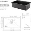 33 Drop In Black Workstation Kitchen Sink, 33x22 Inches 16 Gauge Nano Black Stainless Steel Sink Topmount Workstation Single Bowl Kitchen Sink