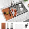 33 Inch Drop In Worksation Kitchen Sink, 33x22 Inch 16 Gauge Stainless Steel Drop-in Single Bowl Kitchen Sinks With Accessories