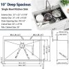 33 Inch Drop In Worksation Kitchen Sink, 33x22 Inch 16 Gauge Stainless Steel Drop-in Single Bowl Kitchen Sinks With Accessories