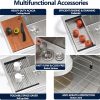 33 Inch Drop In Worksation Kitchen Sink, 33x22 Inch 16 Gauge Stainless Steel Drop-in Single Bowl Kitchen Sinks With Accessories