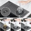 33x19 Drop In Black Kitchen Sink with Glass Rinser, 33x19x10 Inches Drop In 16 Gauge Gunmetal Black Stainless Steel Single Bowl Workstation Kitchen Si