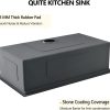 36 Black Undermount Worksation Kitchen Sink, 36x19 Inch 16Gauge Large Black Stainless Steel Undermount Kitchen Sinks With Accessories