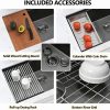 36 Black Undermount Worksation Kitchen Sink, 36x19 Inch 16Gauge Large Black Stainless Steel Undermount Kitchen Sinks With Accessories