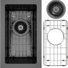 9x15 Black Undermount Small Bar Sink, 9 Inch 16Gauge Undermount Black Small Kitchen Bar Sinks