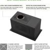9x15 Black Undermount Small Bar Sink, 9 Inch 16Gauge Undermount Black Small Kitchen Bar Sinks
