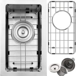 9x15 Undermount Small Bar Sink, 16Gauge 9 Inch Stainless Steel Undermount Small Kitchen Bar Sinks Rv Sink