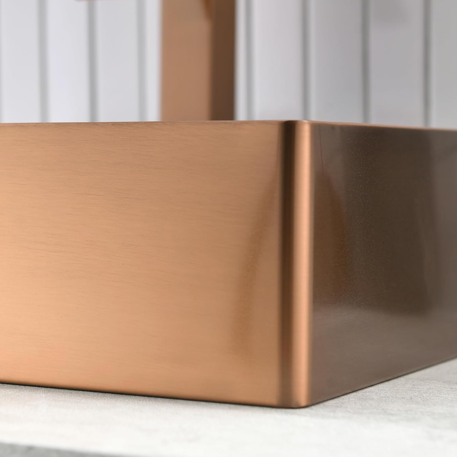 Gold Bathroom Vessel Sink, 19 x 16 Inch Stainless Steel Vessel Sink, Above Counter Rectangle Vessel Basin Bathroom Wash Sink, Sink Only