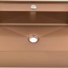 Gold Bathroom Vessel Sink, 19 x 16 Inch Stainless Steel Vessel Sink, Above Counter Rectangle Vessel Basin Bathroom Wash Sink, Sink Only